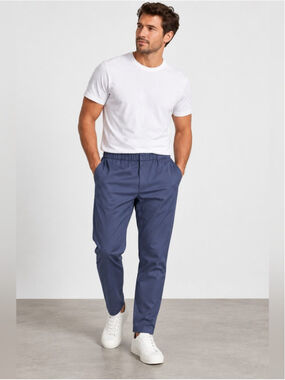 COS Men’s 36R Blue Lyocell Cotton Pull-On Tapered Chino Pants
